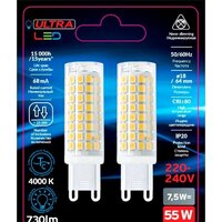 Светодиодная лампочка Ultra LED G9 7.5 Вт 4000 К (2 шт)