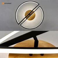 Припотолочная люстра Estares Woody Loft 75W 3R-APP-500x135-BLACK/WOOD-220-IP20