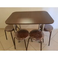 Обеденная группа Алвест Вестфол Стол + 4 табурета (венге/ноги хром)
