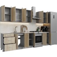 Готовая кухня Кортекс-мебель Корнелия Лира 2.3 (дуб сонома/королевский опал)