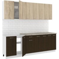 Готовая кухня Кортекс-мебель Корнелия Лира-лайт 2.3м (дуб сонома/венге/марсель)