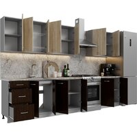 Готовая кухня Кортекс-мебель Корнелия Лира 2.6 (дуб сонома/венге/марсель)