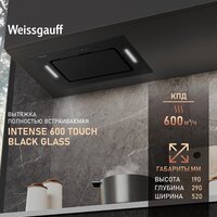 Кухонная вытяжка Weissgauff Intense 600 Touch Black Glass