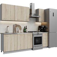 Готовая кухня Кортекс-мебель Корнелия Лира 1.8 (дуб сонома/королевский опал)