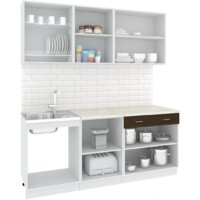 Готовая кухня Кортекс-мебель Корнелия Экстра 1.9м (дуб сонома/королевский опал)