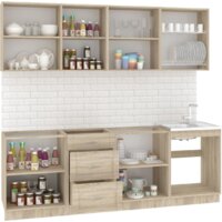 Готовая кухня Кортекс-мебель Корнелия Ретро 2.3м без столешницы (дуб сонома)