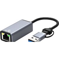 Сетевой адаптер USBTOP USB Type-C/USB Type-A - RJ45 (100 Мбит/с)