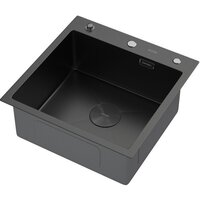Кухонная мойка ARFEKA Eco AR мойка 500*500 POP-UP, коландер G, дозатор BLACK