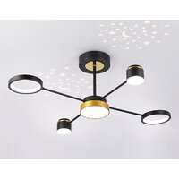 Люстра средней высоты Ambrella light FL51632/4+1 BK/GD