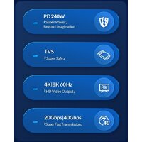 Кабель Orico CC240-40 USB Type-C - USB Type-C (0.5 м, черный)