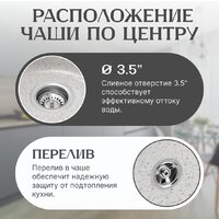 Кухонная мойка Saniteco Linea (серый)