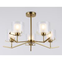 Подвесная люстра Ambrella light LH57007/5 BS/FR (латунь/белый матовый)