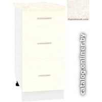 Шкаф напольный Кортекс-мебель Корнелия Лира НШ40р3ш (крем/королевский опал)