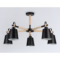 Люстра средней высоты Ambrella light TR82211/5 BK/LW
