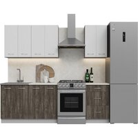 Готовая кухня Кортекс-мебель Корнелия Лира 1.7 (белый/орех элия/королевский опал)