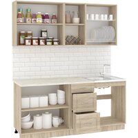 Готовая кухня Кортекс-мебель Корнелия Ретро 1.8 без столешницы (ясень белый)