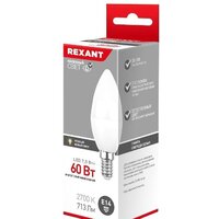 Светодиодная лампочка Rexant CN E14 7.5 Вт 2700 К 604-017