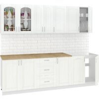 Готовая кухня Кортекс-мебель Корнелия Ретро 2.5м (ясень белый/дуб бунратти)