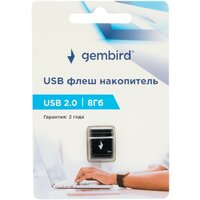 USB Flash Gembird GFL-2.0-8mini 8Gb (черный)