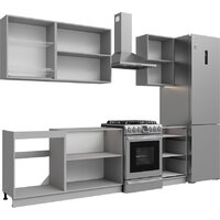Готовая кухня Кортекс-мебель Корнелия Лира 1.9 без столешницы (белый/орех элия)