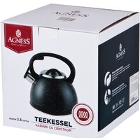 Чайник со свистком Agness Black Marble 907-045