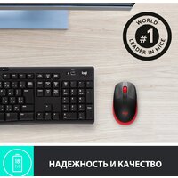 Мышь Logitech M190 (черный/красный)