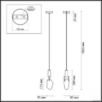 Люстра средней высоты Odeon Light Lia Midcent 6696/5L