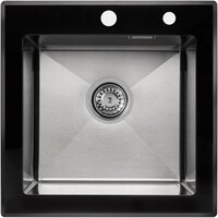 Кухонная мойка ARFEKA ECO AR 500*500 GS BLACK GLASS + SATIN