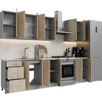 Готовая кухня Кортекс-мебель Корнелия Лира 2.2 (дуб сонома/королевский опал)