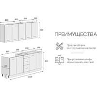 Готовая кухня Кортекс-мебель Корнелия Лира 2.0 без столешницы (капучино)