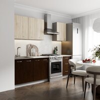 Готовая кухня Кортекс-мебель Корнелия Лира 1.7 (дуб сонома/венге/королевский опал)
