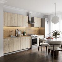 Готовая кухня Кортекс-мебель Корнелия Лира 2.6 (дуб сонома/дуб бунратти)