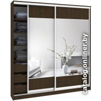 Шкаф-купе Кортекс-мебель Сенатор ШК12-45 Геометрия ДСП с зеркалом (венге)
