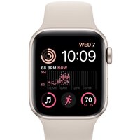 Умные часы Apple Watch SE 2 40 мм (алюминиевый корпус, звездный свет/звездный свет, спортивный силиконовый ремешок S/M)