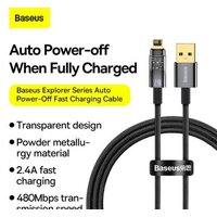 Кабель Baseus Explorer USB Type-A - Lightning (2 м, черный)