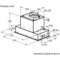 Кухонная вытяжка MAUNFELD BERK 60 Built In (черный антрацит)