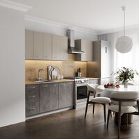Готовая кухня Кортекс-мебель Корнелия Лира 2.2 (Капучино/Оникс/Дуб бунратти)