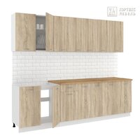 Готовая кухня Кортекс-мебель Корнелия Лира-лайт 2.6м (дуб сонома/королевский опал)