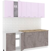 Готовая кухня Кортекс-мебель Корнелия Лира-лайт 2.1м (сирень/оникс/мадрид)