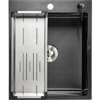 Кухонная мойка Saniteco 5060 PVD (с сифоном, дозатором и коландером)