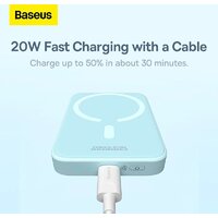 Внешний аккумулятор Baseus Magnetic Wireless PPCX020002 6000mAh (белый)