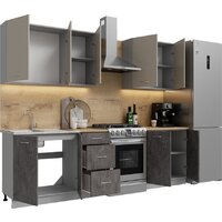 Готовая кухня Кортекс-мебель Корнелия Лира 2.0 (капучино/оникс/дуб бунратти)