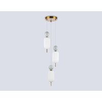 Подвесная люстра Ambrella light LH53102/3 BS/GR/FR (латунь/серый/белый матовый)