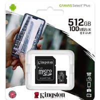 Карта памяти Kingston Canvas Select Plus microSDXC 512GB SDCS2/512GB (с адаптером)