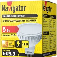 Светодиодная лампочка Navigator MR16/GU5.3 5 Вт 3000K NLL-MR16-5-12-3K-GU5.3