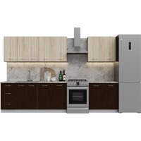 Готовая кухня Кортекс-мебель Корнелия Лира 2.6 (дуб сонома/венге/марсель)