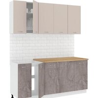 Готовая кухня Кортекс-мебель Корнелия Лира-лайт 1.8м (капучино/оникс/дуб бунратти)