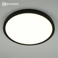 Припотолочная люстра Estares Round 38W R-400x25-BLACK/WHITE-220-IP44 4000K