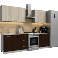 Готовая кухня Кортекс-мебель Корнелия Лира 2.0 (дуб сонома/венге/дуб бунратти)