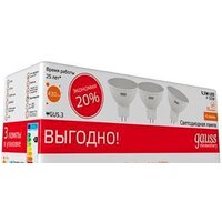 Светодиодная лампочка Gauss Elementary MR16 5.5W 3000К GU5.3 13516T (3 шт)
